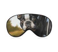 Puppy Dog Boston Terrier Sleeping Mask, Light Blocking Eye Mask, Comfortable and Soft, Eye Cover with Elastic Band, Suitable for Men and Women, Suitable for Travel/Sleeping
