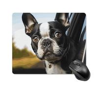 Puppy Dog Boston Terrier Square Mouse Pad Portable Computer Mousepad with Non-Slip Rubber Base 18 * 22cm Ultra-Thin Gaming Mouse Mat for Computer Laptop Office Desk Accessories