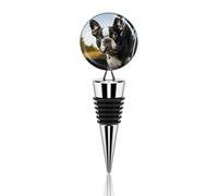 Puppy Dog Boston Terrier Wine Saver Vacuum Pump Champagne Bottle Stopper Multicolor Leak-Proof And Reusable Wine Saver, Preserves Beverage Freshness