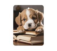 Puppy Dog Car Air Freshener Hanging, Long Lasting Scented Car Aromatherapy Tablets, Square Fragrance Scented Cards for Vehicles, Bedroom, Wardrobe Black-style