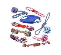 Puppy Dog Chew Toys Teething Training - 10pcs Rope Toys, 100% Natural Cotton for Small & Medium Dogs