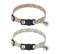 Puppy Dog Collar Adjustable Female and Male Dog Collar Set of 2 White Background Autumn Leaf White Background Colorful Alphabet