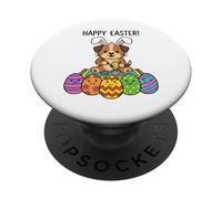 Puppy Dog Easter Bunny Painting Eggs Funny For Toddler Kid PopSockets Adhesive PopGrip