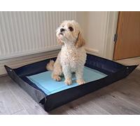 PUPPY / DOG MAT for Toilet Training, Cages, Under Bowls in Cars. Waterproof Wipeable, Use Flat or with Leakproof Pop-Up sides. Protect from accidents food & mud. 100cm x 80cm can use with puppy pads