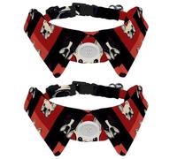 Puppy Dogs French Bulldog on Red Plaid Background Dog Collar Bowtie, Comfortable Adjustable Dog Bow Tie Collar for Small Boys and Girls Pets