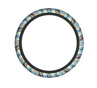 Puppy Doodles Print Steering Wheel Cover Non-Slip All Seasons Protection Comfortable Cars Accessory