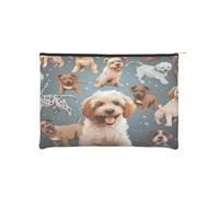 Puppy Doodles Reusable Paper Cosmetic Bag Waterproof & Lightweight for Travel, School & Daily Use Full-Print Design Women, Students, Eco-Conscious