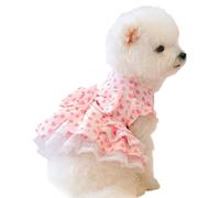 Puppy Dress - Adjustable Cute Pet Accessories for Medium Dogs | Pink Heart Tutu with Bow Cute Outfit for Cats, Pomeranian | Dog Clothes for Girls - Spring