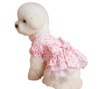 Puppy Dress - Adjustable Cute Pet Accessories for Medium Dogs | Pink Heart Tutu with Bow Cute Outfit for Cats, Pomeranian | Dog Clothes for Girls - Spring