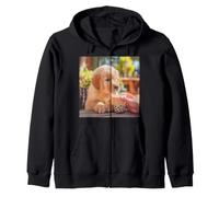 Puppy Drinking Bubble Tea Milk Tea Dog Lover Zip Hoodie