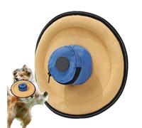 Puppy Flying Disc, Indestructible Dog Games, 28/28/6 Inches, Interactive Training Toy, Soft Bite Safe Fabric, Snack Bag Attachment, Outdoor Sports Play for Energetic Pets, Brown