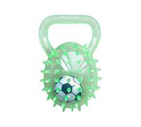 Puppy Football Core Ball - Rubber Bumpy Gnaw Toy Embedded Soccer Design Carrying Handle | Field Retrieving Masticate Mental Exercise Training Occupied Participatory Pet Entertainment