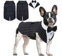 Puppy Formal Shirt with Removable Bow Tie - Dog Tuxedo Costume for Small, Medium & Large Dogs - Perfect for Parties, Birthdays & Festivals