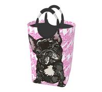 Puppy French Bulldog, Laundry Hamper, Collapsible Laundry Basket Large Durable Storage Bin with Handles 50L