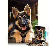 Puppy German Shepherd Dog Jigsaw Puzzles for Adults 1000 Piece Mind Puzzle Slow Enjoy Image Assembly Perfect Present (38x52cm)