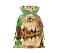Puppy Golden Retriever Christmas Drawstring Sack Gift Bag, Lightweight And Cute In Design