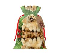 Puppy Golden Retriever Christmas Drawstring Sack Gift Bag, Lightweight And Cute In Design