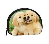 Puppy Golden Retriever Portable Mini Change Storage Bag, Stylish and Compact Coin Purse, Suitable for Daily Carrying