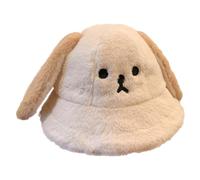 Puppy Hat Fisherman Headgear For Outdoors Furry Innocent Solid Color Large Furry Ears Winter Cute Dog For Women