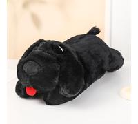 Puppy Heartbeat Stuffed Toy, Heartbeat Pet Training & Anxiety Relief Plush Toy, Pet Sleep Calming Aid Toys for Smart Dogs & Cats Black Puppy + Heartbeat Box + Heating Pad