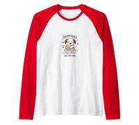 Puppy Hugs Cure Everything: Adorable Dog Lover Raglan Baseball Tee, Men, Red/White, S