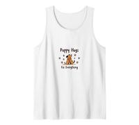 Puppy Hugs Fix Everything Adorable Dog Lover Tank Top, Men, White, L