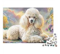 Puppy in Street 1000 Pieces Durable Chipboard Paris Poodle Jigsaw for Kids 12+ Frustration-free Assembly Stocking Filler 52x38cm/1000pcs
