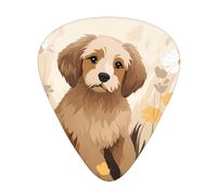 Puppy in the flowers Printed pick set - 12 pieces, thin, medium and thick guitar picks, suitable for guitar, bass, electric guitar and ukulele