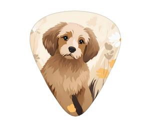 Puppy in the flowers Printed pick set - 12 pieces, thin, medium and thick guitar picks, suitable for guitar, bass, electric guitar and ukulele