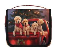 Puppy in Truck Dog Painted Hanging Toiletry Bag Travel Wash Bag Cosmetic Makeup Accessories Organizer Waterproof Shower Bag Beauty Pouch for Women Girls Kids Gift
