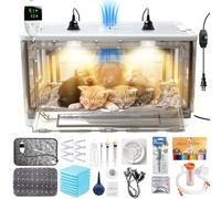 Puppy Incubator with Heating and Fan, Ideal Incubator for Puppies and Kittens, Ensures Good Ventilation and Temperature Control for Newborn Pets (85L)