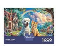 Puppy & Kitten Classic 1000 Pc Rigid Cardboard Jigsaw Quaint Cottage Seniors Rainy Day Fun Must-Have for Puzzle Lovers 38x26cm/1000pcs