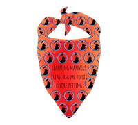 Puppy Learning Manners Dogs Bandana Please Ask Me To Sit Before Petting Pet Scarf (Learning Manners)