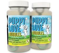 Puppy Love Bubbles: 2 Pack Peanut Butter Scented - 4oz. Bottles, Scented Bubbles For Dogs, Non-Toxic & Allergen Free, Combine Toy & Treat