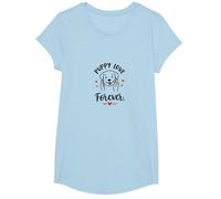 Puppy Love Forever Cute Dog Heart Design Pet Lovers T-Shirt, Girls, Baby Blue, Small