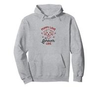 Puppy Love is Forever Love - Adorable Dog Pullover Hoodie, Adult Unisex, Heather Grey, L