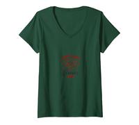 Puppy Love is Forever Love - Adorable Dog V-Neck T-Shirt, Women, Forest Green, XXL