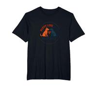 Puppy Love is My Happy Place Dog Lovers Heartwarming T-Shirt, Men's Big and Tall, Black, 6X Tall