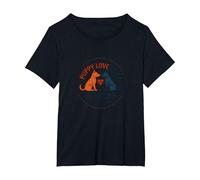 Puppy Love is My Happy Place Dog Lovers Heartwarming T-Shirt, Women's Plus, Black, 4X