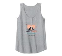 Puppy Love is The Best Love - Adorable Dog Lover Tank Top, Women, Heather Grey, XL