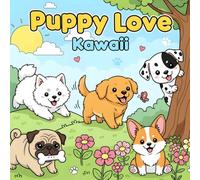 Puppy Love Kawaii: A Wholesome Dog Coloring Book for Kids & Toddlers | Adorable Scenes of Cute Puppies Playing, Cuddling & Exploring