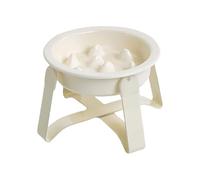 Puppy Mealtime - Ceramic Dog Dish for Portion Control | Anti Choking Feeder with Elevated Iron Stand, Travel Friendly Bowl for Indoor Dining, Kitchen Setup & Outdoor Feeding 5.6x15.6x9.7cm
