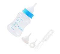 Puppy Milk Bottles, Silicone Scale Design Puppy Feeding Nipple Bottle Soft Nipples 150ml with Replacement Pacifiers for Kitten for Small Animals (Blue)