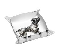 Puppy Model Small Personalized Leather Storage Tray, Desktop Storage Box, Optimized Space Management