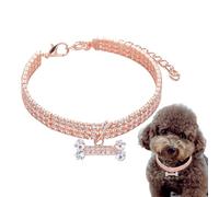 Puppy Necklace | 3 Rows Rhinestones Collar For Pets - 3 Rows Rhinestone, Elegant Wedding Cat And Dog Small Pet Jewelry, Accessory