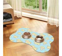 Puppy Parade Print Custom Bone-Shaped Pet Mat | Keep Your Pet Feeding Area Tidy And Dry, Preserve Floors From Spills