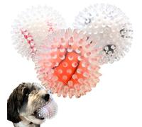 Puppy Party 3.5" Squeaky Spiky Dog Balls 3 Pack - Premium Durable Non-Toxic Rubber, Double Layered for Added Toughness, Great for Medium to Large Dogs