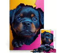 Puppy Peeking Through Paper Hard Jigsaw Puzzle for Adults 1000 Pieces Boost Memory Soothing Play Premium Cut Perfect Present (38x26cm)
