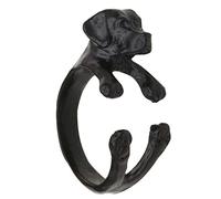 Puppy Pet Lovers Print Ring Heart Animal Jewelry Dog Loving Friend And Families Gifts Nontarnishable (Black, One Size)