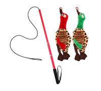Puppy Play Wand - Flirt Rope Teaser, Sturdy Handle Pole, Active Training Toy, Durable chasesStick with Nylon Tether | Fun Exercise Entertainment for Small Medium Dogs Outdoor Tugging Games